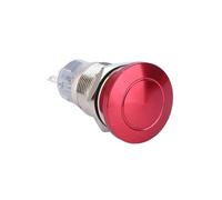 19mm 1NO1NC IP65 Waterproof Mushroom Red Head Emergency Stop Push Button Switch with 3PIN 5PIN Terminal IDGTTLDF(ON OFF_DOT LED_220V)