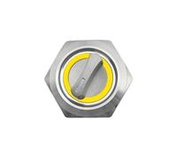 19mm 2 3 Position Metal Selector Rotary Switch Latching Push Button Switch With 12V 220V LED Illuminated Switch 1NO1NC Red Green IDGTTLDF(Yellow Led,MOMENTARY_3 POSITION_12-24V)