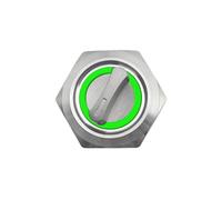19mm 2 3 Position Metal Selector Rotary Switch Latching Push Button Switch With 12V 220V LED Illuminated Switch 1NO1NC Red Green IDGTTLDF(Green Led,MOMENTARY_3 POSITION_3-6V)