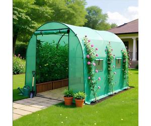 (19MM, 2.5X2X2M) BIRCHTREE Fully Galvanised Frame Polytunnel Greenhouse Pollytunnel Poly Tunnel