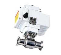 19mm 2 Way High Platform Motorized Ball Valve Stainless Steel Q911F-16P Sanitary Tri Clamp Ferrule Type Electric Ball Valve(110VAC)