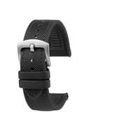 19mm 21mm 22mm Nylon Rubber Bottom Watch Strap Compatible With Longines Conquest HydroConquest L3.781 642 742 782 Sports Diving Watchband(Black Black-S pin,23mm-width)