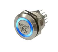 19mm 22mm 25mm 30mm Laser "ENGINE START STOP" Start Engine Button ON OFF Ring Illuminated Momentary Push Button Switch+CE+RoHS(Blue,22mm,LED Voltage 12-24V)