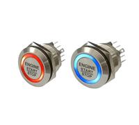 19mm 22mm 25mm 30mm Laser "ENGINE START STOP" Start Engine Button ON OFF Ring Illuminated Momentary Push Button Switch+CE+RoHS(Red,30mm,LED Voltage 12-24V)