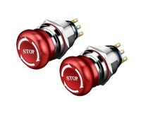 19mm 22mm Metal Emergency Stop Switch Mushroom Button Emergency Button Switch Small Power Emergency Stop Symbol IDGTTLDF(No light,220V_19MM)
