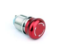 19mm 22mm Mushroom Red "STOP" Letter Aluminum Metal Push Botton Emergency Stop Switch IDGTTLDF(22mm,2NO2NC)