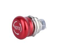 19mm 22mm P67 Metal Push Button Red Mushroom head SPST 1NO1NC 3 Pin Emergency Stop Switch RRBXXUYN(Harness)