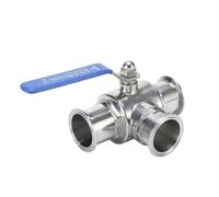 19mm 25mm 51mm 3-Way Ball Valve Stainless Steel Manual Tri Clamp Quick Release Directional 1Pcs(32mm)