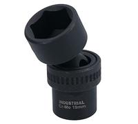 19mm 3/8in Drive Universal Swivel Wobble Metric Impact Shallow Socket