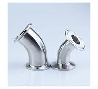 19mm 38mm 51mm 76mm O/D 1.5“ 2" 3” 4” Tri Clamp SS304 Stainless Steel Sanitary Ferrule 45 Degree Elbow Pipe Fitting for Homebrew Cheerfully(63mm x Ferrule 77.5)