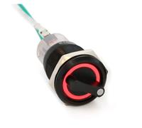 19mm Black Self-return Momentary Self-locking Fixation Waterproof DPDT Illuminated Metal Selector Rotary Switch 2/3 Position LED IDGTTLDF(Red,LATCHING FIXATION_3 POSITION_220V)