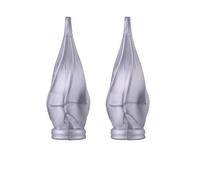 19mm Curtain Pole Ends Finials Pack of 2 Adjustable Screws Available in Colours Matt Silver (Plastic Spiral Finials)
