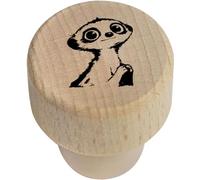 19mm 'Cute Meerkat Portrait' Wooden Bottle Stopper/Cork (BS00031893)