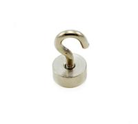 19mm Dia Neodymium Clamping Magnet With M5 Hook For Hanging, Holding Or Displaying Items - 17Kg Pull