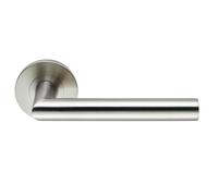 19mm Diameter Grade 4 Mitred Safety Lever on Round Rose Heavy Duty Commercial Door Handle for High Traffic UK Buildings