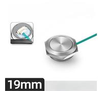 19mm for Ultra-Short Metal Push Button Switch, Self-Reseting Waterproof Momentary Tactile Switch with IP65 Rating for Industrial Use, 304 Stainless Steel, Quick-Connect Terminals, Pack of 5