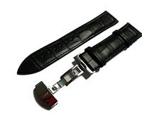 19mm Genuine Leather Watch Band Strap Fits 1853, Visodate T095417, T461 T014417A T171186A, 1853 Black Deployment Silver Buckle-18