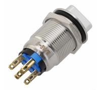 19mm Latching Rotary Switch Built from Stainless Steel with IP66 Protection, Features a Mechanical Life of Up to 300,000 Cycles for Longevity (Red)