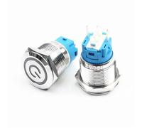 19mm LED Light Metal Push Button Switch Momentary Latching Fixation Doorbell Auto Engine Start PC Power 12V 24V 1pcs(Red,MOMENTARY_12V)