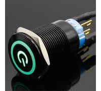 19mm Led Power Mark Button Momentary/Latching Control PushButton Switch 5V 12V 24V 220V 1Pcs(1,Momentary,5V)