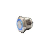 19mm Metal Annular Push Button Switch Ring LED 12V Momentary Car Auto Engine IDGTTLDF(Green)