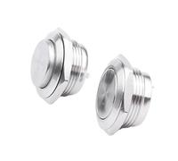 19mm Metal Button Switch No Lamp 2-Foot Micro-Stroke Ultra-Short Self-Reset Waterproof Button Switch(Flat head)