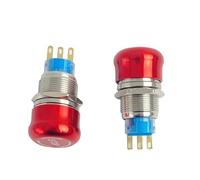 19mm Metal Push Button Switch Emergency Stop Red Rotary Locking 3 Pins 1NO1NC 1Pcs