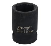 19mm Metric Shallow Impact Impacted European Style Socket 1/2" Drive 6 Sided