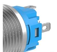 19mm Momentary Push Button Switch Stainless Steel Housing with Ring LED Light 110V 220V Dual Voltage Support (Red)
