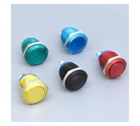 19mm Motorcycle Car Ship Doorbell Waterproof DIY Boat Panel Hole Color Metal Button Switch Power Button PC Power Start Starter IDGTTLDF(Red-ball)