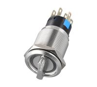 19mm Rotary Push Button Switch Latching 2 Position 1NO1NC 110-220V IP66 IK09 Stainless Steel with LED Indicator