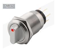 19mm Rotary Switch Latching 3 Positions 2NO 2NC 12-24V IP66 IK09 Waterproof Push Button Switch for Industrial Equipment with LED Indicator