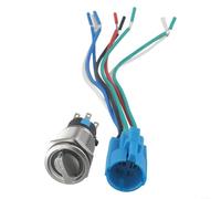 19mm Rotary Switch with Latching, 2NO 2NC, Wire Socket, for CNC Machines and Equipment (White)