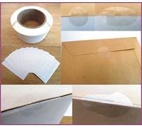 19mm Round x Roll of 2000 Gloss Clear Transparent Seals - Self-Adhesive Labels with Standard Permanent Adhesive