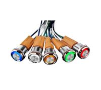 19mm Self Locking Metal Button Switch Power Supply Start Stop with Light 10A High Current 12v24v220v IDGTTLDF(Green,19MM_3-8V)