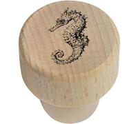 19mm 'Single Seahorse Side View' Wooden Bottle Stopper/Cork (BS00031155)