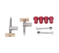 19mm Size Stainless Steel Brass Woodworking Desktop Clip, 2 Clips 2 Wrenches 4 Bench Dogs, for DIY Woodworking and Drilling Workbenches by [品牌名] (Red Bench Dog)