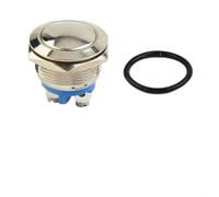 19mm Stainless Steel Momentary Push Button Switch IP67 Waterproof for Boat for horn Starter - 30A 12V DC Marine Grade Round Metal Switch