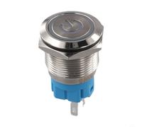 19mm Stainless Steel Momentary Push Button Switch with Power LED, 12-24V DC, 4A, IP66/IK09 Rated, Flat Head for Industrial Control Panels and Outdoor Applications(green)