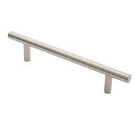 19mm Straight T Bar Pull Handle 225mm Fixing Centres Satin Stainless Steel