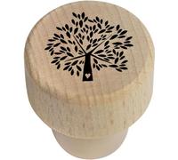 19mm 'Tree of Life with Heart' Wooden Bottle Stopper/Cork (BS00030017)