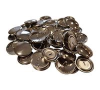19mm Upholstery Buttons Self Cover Buttons Metal Fabric Covered Buttons Clothes Button Making Cover Buttons Round Fabric Button Making Blazer Buttons Coat Uniform Jacket (19mm - Metal - 50 Pack)