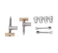 19mm Woodworking Desktop Clip, Stainless Steel Brass Bench Dog Clamp, Quick Clamping Workbench Fast Fixed Clip with Ratchet Wrenches and Dogs for DIY Milling Drilling (Slver Bench Dog)