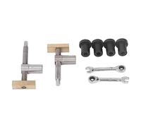 19mm Woodworking Desktop Clip, Stainless Steel Brass Bench Dog Clamp, Quick Clamping Workbench Fast Fixed Clip with Ratchet Wrenches and Dogs for DIY Milling Drilling (Black Bench Dog)