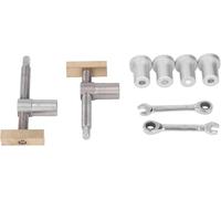 19mm Woodworking Desktop Clip, Stainless Steel Brass Bench Dog Clamp, Quick Clamping Workbench Fast Fixed Clip with Ratchet Wrenches for Milling Cutting Drilling (Slver Bench Dog) Nice Design