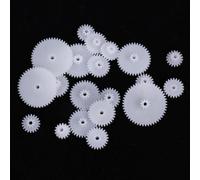 19pc Double Gear Components in Plastic for Robotics Projects Model Making Motor Coupling and STEM Curriculum Support Materials