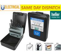 19PC HELLER METAL HSS-R DIN 338 RN TWIST DRILL BITS SET FROM 1MM-10MM METAL CASE