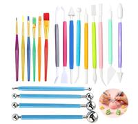 19PCS Clay Tools, Polymer Clay Modelling Tools Plastic Double Head Clays Sculpting Tool Safe & Easy Grip Pottery Carving Kit for Beginners & Craft Lovers Pottery Fondant Cake Decorating, DIY Tool