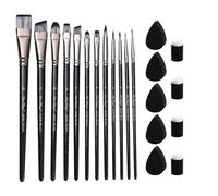 19Pcs Face Paint Brush and Face Paint Sponges Set - Paint Brushes Art and Sponges Set Paintbrushes Crafts for Artists and Beginners Makeup Body Painting Acrylic Painting Oil Watercolor Gouache Art