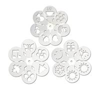 19Pcs / Set Coffee Decorating Stencils Foam Latte Art Molds Drawing Template Baking Tools for Cake Cookie Cappuccino Hot Chocolate Coffee Stencils for Painting on Wood